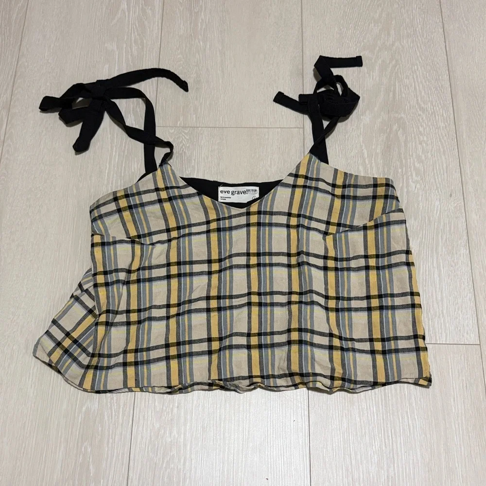 Anthropologie Eve Graver Plaid Camisole with Bow Straps 🐣 - Picture 3 of 7